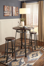 Challiman 2 Rustic Brown Wood Tall Stools