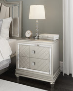 Chevanna Platinum Wood 2-Drawer Nightstand