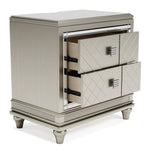 Chevanna Platinum Wood 2-Drawer Nightstand