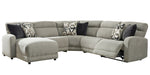 Colleyville 5-Pc Stone LAF Power Recliner Sectional