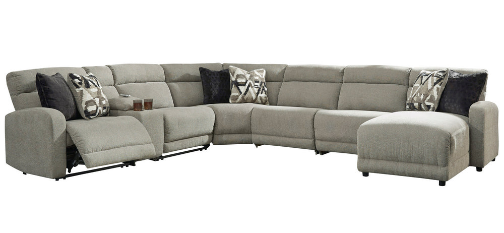 Colleyville 7-Pc Stone RAF Power Recliner Sectional with Console