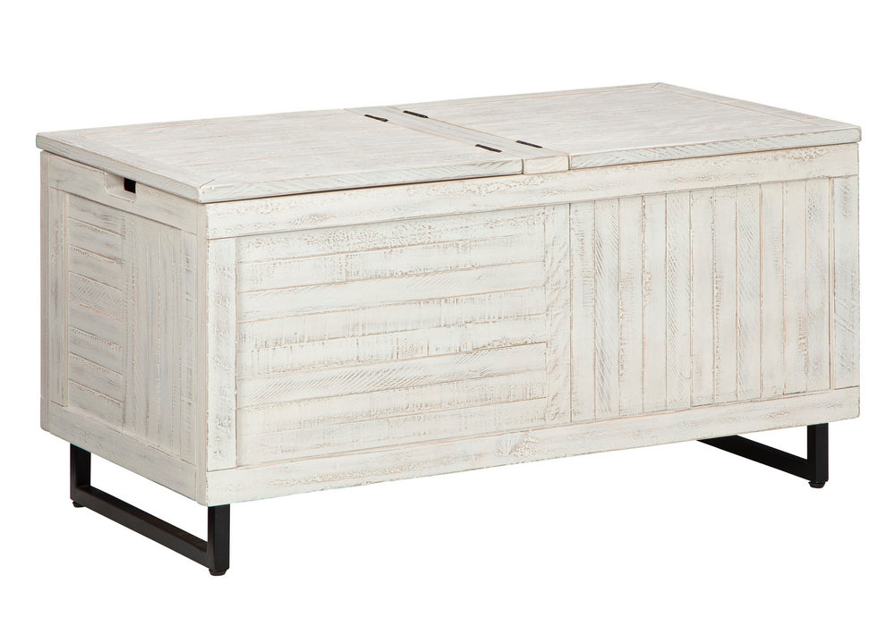 Coltport Distressed White Storage Trunk