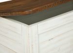 Dashbury Antique White/Brown Storage Trunk