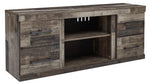 Derekson Multi Gray Wood Entertainment Center with Infrared Fireplace Insert