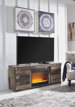 Derekson Multi Gray LG TV Stand with Fireplace Insert