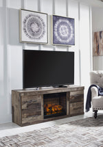 Derekson Multi Gray LG TV Stand with Infrared Fireplace Insert