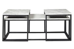 Donnesta 3-Pc Gray/Black Coffee Table Set