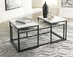 Donnesta 3-Pc Gray/Black Coffee Table Set