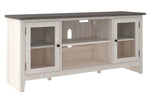 Dorrinson Two-Tone LG TV Stand with Fireplace Insert