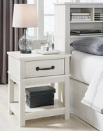 Dorrinson White Wood 1-Drawer Nightstand