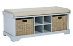 Dowdy Gray Wood Storage Accent Bench