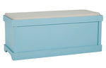 Dowdy Teal Wood Storage Accent Bench