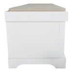 Dowdy White Wood Storage Accent Bench