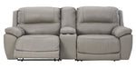 Dunleith 3-Pc Gray Power Recliner Loveseat