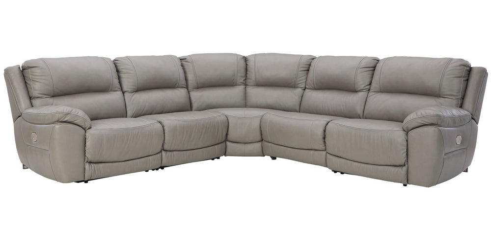 Dunleith 5-Pc Gray Power Recliner Sectional