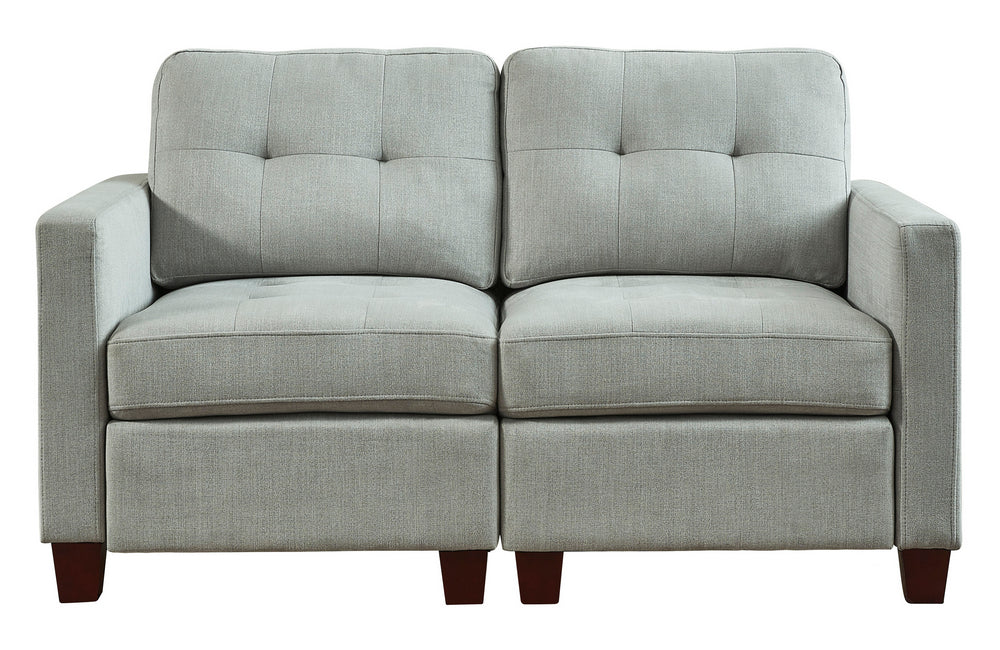 Edlie 2-Pc Pewter Fabric RTA Loveseat