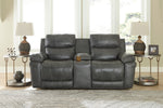 Edmar Charcoal Power Recliner Loveseat