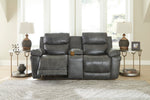 Edmar Charcoal Power Recliner Loveseat