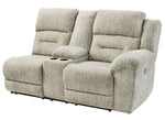 Family Den 3-Pc Pewter Power Recliner Sectional with LAF Loveseat & Console