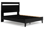 Finch Black Wood Queen Platform Bed with Headboard