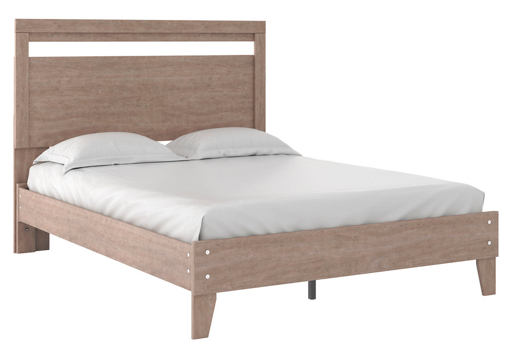 Flannia Gray Wood Full Platform Bed with Headboard