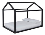 Flannibrook Black Wood Full House Bed Frame