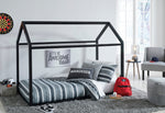 Flannibrook Black Wood Twin House Bed Frame