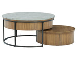 Fridley 2-Pc Gray/Brown Nesting Table Set