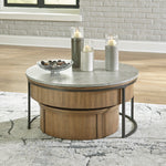 Fridley 2-Pc Gray/Brown Nesting Table Set