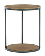 Fridley Brown Wood/Black Metal Round End Table