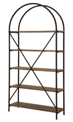 Galtbury Brown Wood/Black Metal Bookcase