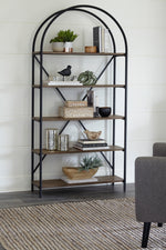 Galtbury Brown Wood/Black Metal Bookcase