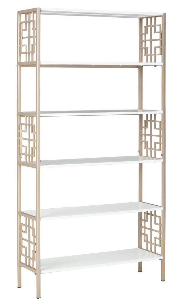 Glenstone Champagne/White 5-Tier Bookcase