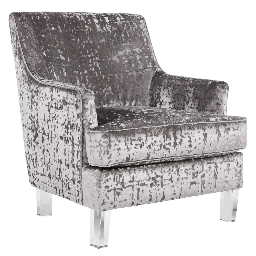 Gloriann Pewter Velvet Accent Chair