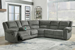 Goalie 6-Pc Pewter Manual Recliner Sectional