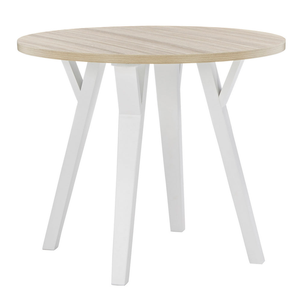 Grannen Natural/White Wood Round Dining Table