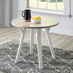 Grannen Natural/White Wood Round Dining Table