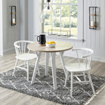 Grannen Natural/White Wood Round Dining Table