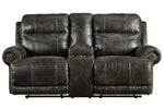 Grearview Charcoal Faux Leather Power Recliner Loveseat