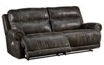 Grearview Charcoal Faux Leather 2-Seat Power Recliner Sofa (Oversized)