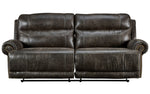 Grearview Charcoal Faux Leather 2-Seat Power Recliner Sofa (Oversized)