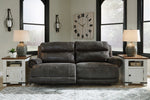 Grearview Charcoal Faux Leather 2-Seat Power Recliner Sofa (Oversized)