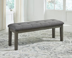 Hallanden Gray Fabric/Wood Dining Bench