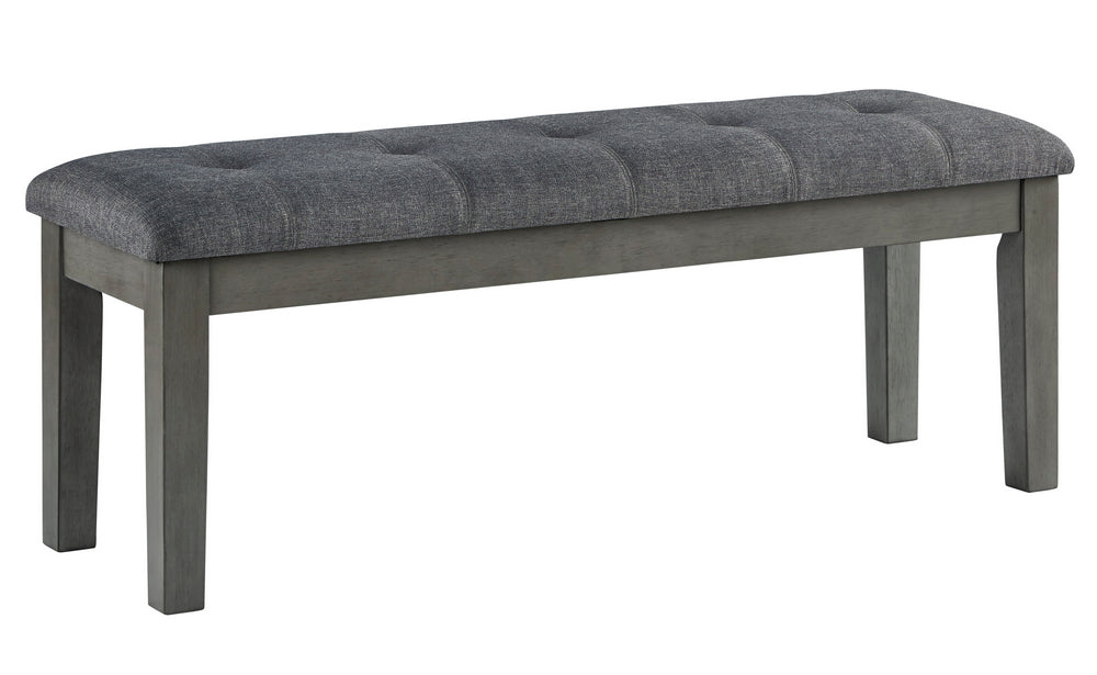 Hallanden Gray Fabric/Wood Dining Bench