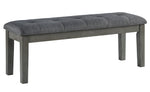 Hallanden Gray Fabric/Wood Dining Bench