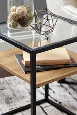 Harrelburg Light Brown/Black Accent Table