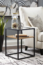 Harrelburg Light Brown/Black Accent Table