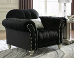 Harriotte Black Fabric Chair