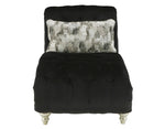 Harriotte Black Fabric Chaise