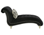 Harriotte Black Fabric Chaise